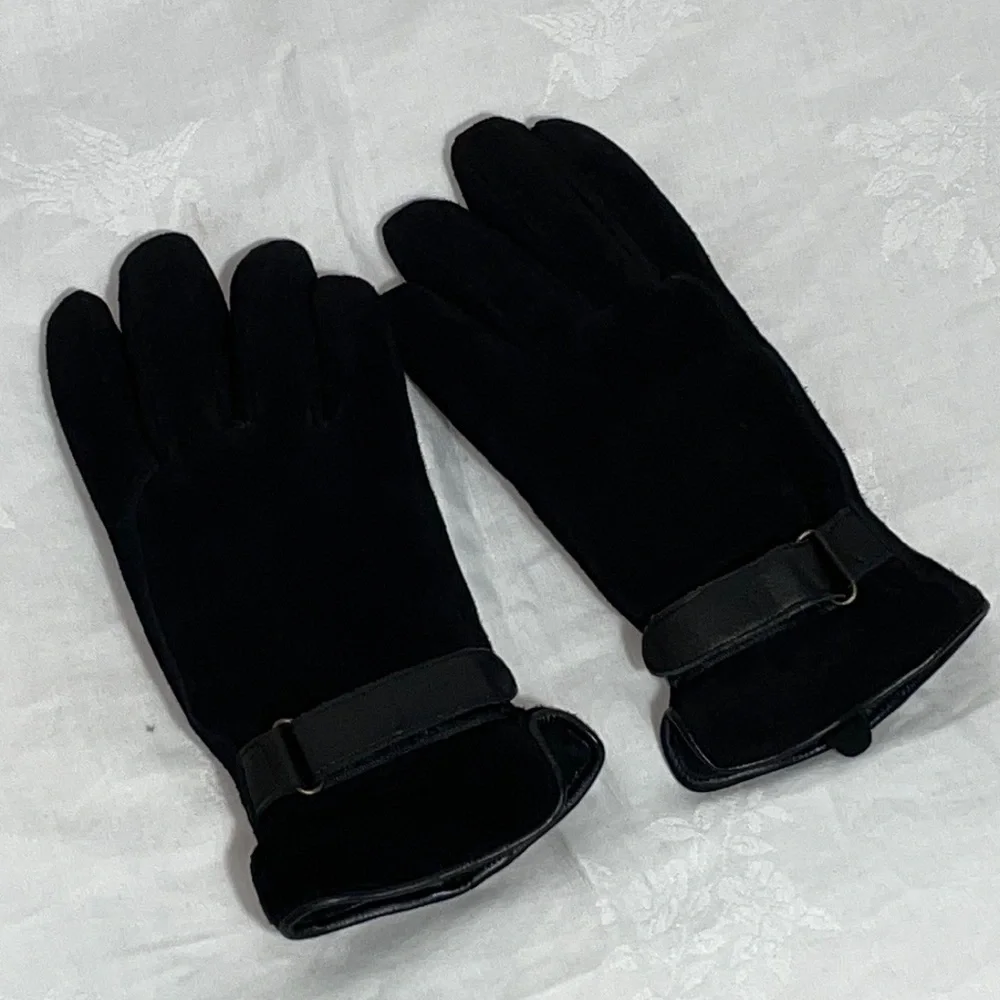 Black Suede Gloves Sz S